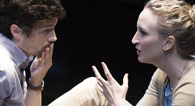Christian Coulson stars as Roland and Victoria Frings as Marianne in Nick Payne’s Constellations.