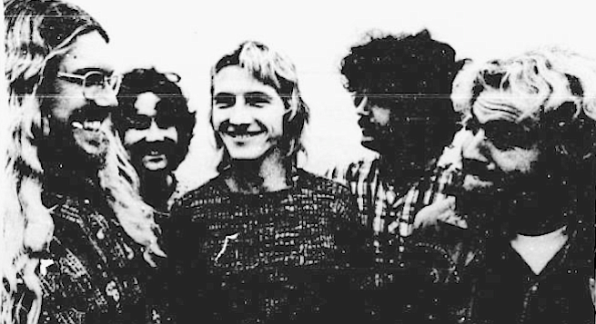 Strawberry Alarm Clock, left to right: Ernie Morgan, Seve Bartek, Randy Seol, Richard Benedon, George Bunnell. "The last time I saw Dennis Wilson we were on Sunset rehearsing during the day at Whiskey."