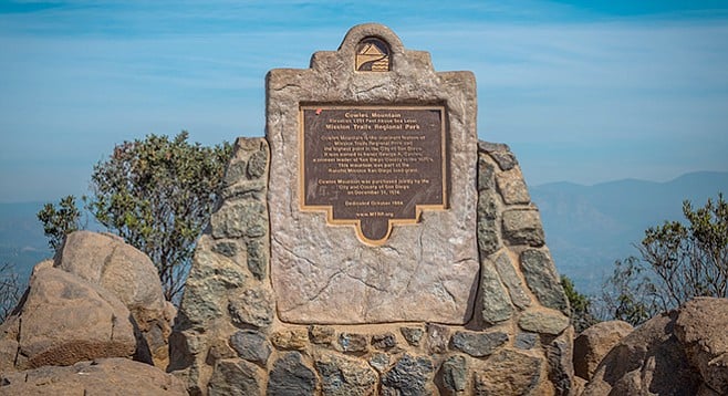 The monument at the top honors pioneer George A. Cowles.