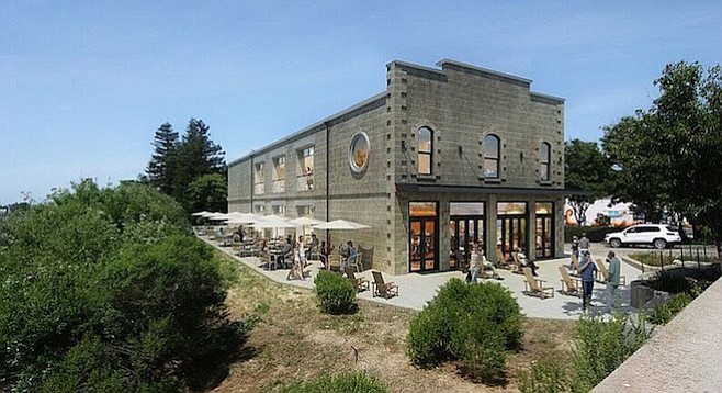 A rendering of Stone Brewing's planned Napa pilot brewery and restaurant, due in 2017