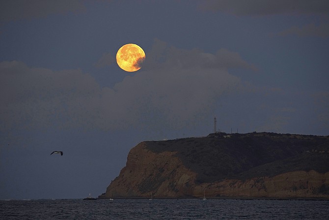 Blue moon over Point Loma.