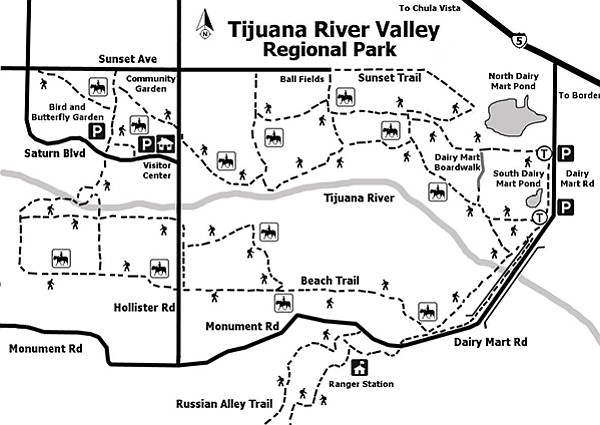 Tijuana River Valley trail map