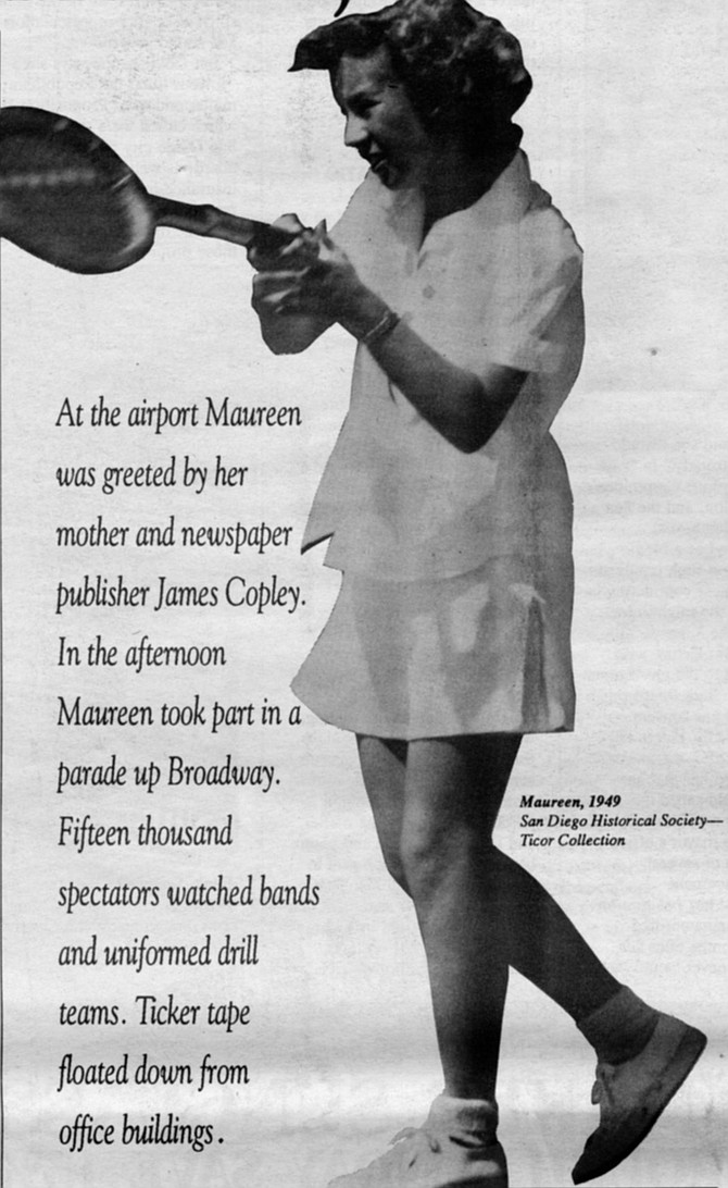 Maureen, 1949. The 1958 personal injury sum was the highest personal-injury award up to that time in San Diego and made Maureen unpopular with some San Diegans. "Many people," she said, "could not understand why I should have won an award in court. I had not been crippled."