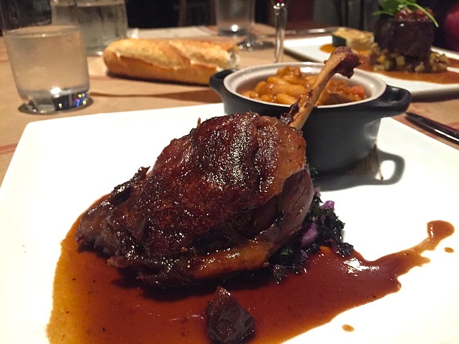 Duck confit in a port wine fig sauce