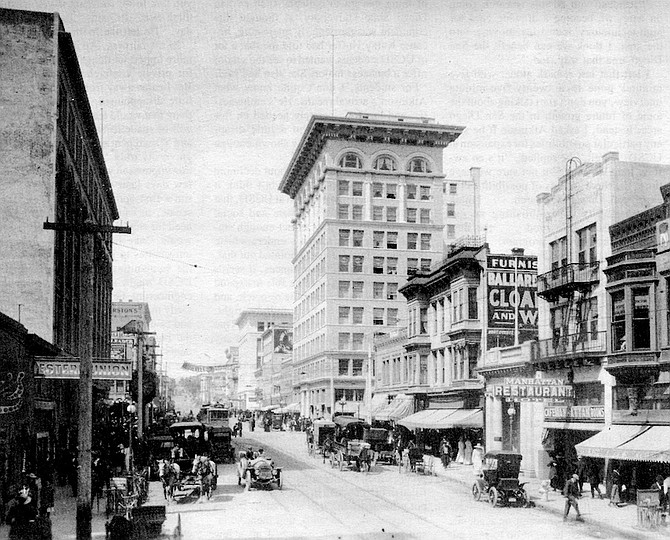 Fifth Avenue north from E Street, 1912. The collection is probably the largest in the country based on a single area — the city and county of San Diego.  - Image by Herbert Fitch