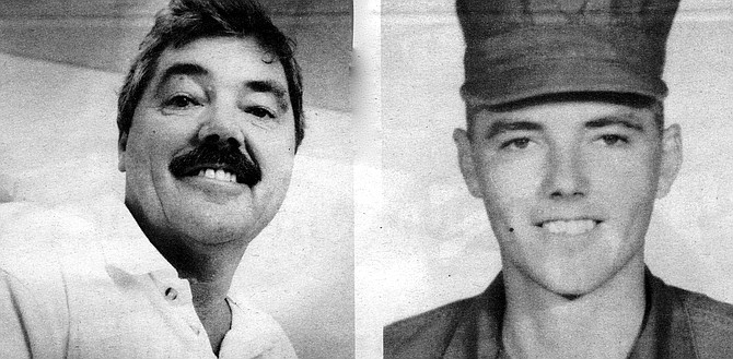 Larry Bangert today (left), and as a young Marine: "I hardly know truly what the Marine Corps was."
