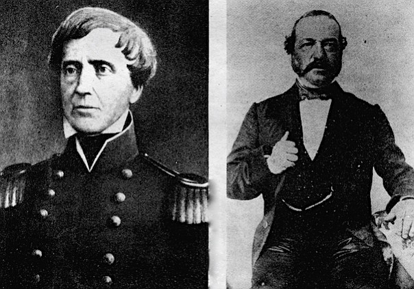 General Stephen Kearny (left) and Andres Pico