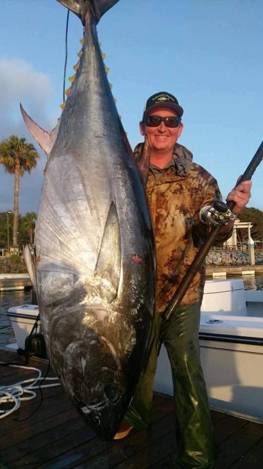 Let's Talk Hookup's' Rick Maxa with a 205-pound bluefin tuna