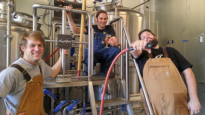 The Amplified Ale Works brewing team: Alex Forsman, Cy Henley, Jeff Campbell
