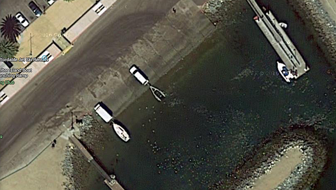 The ramp's poor condition is apparent even in satellite imagery