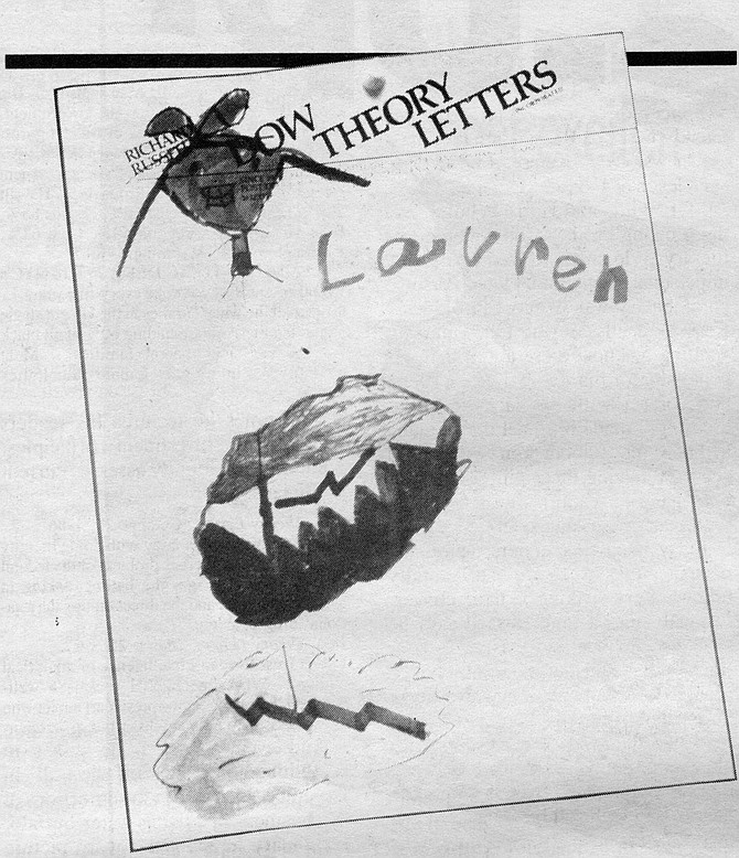 Russell's six-year-old daughter contributed artwork to one of the letters.