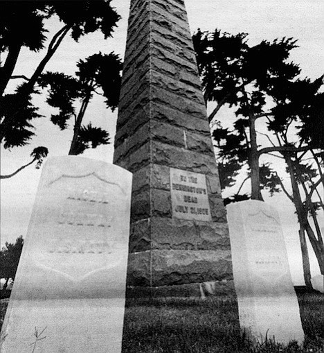 At the time of its construction, the sixty-foot gray granite obelisk monument was the most visible object on Point Loma next to the lighthouse itself.