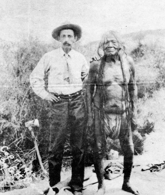 Edward H. Davis and Chief Yellow Sky; 1912.  May speculates that Davis may have embellished the dead prospectors story somewhat, elevating a basically true story to the level of legend. 