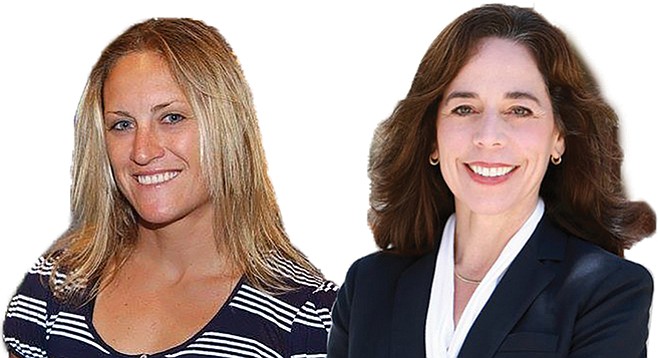 Carlsbad City Council candidate Cori Schumacher; and Mara Elliott, running for San Diego city attorney