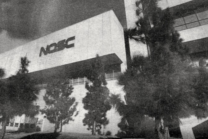 In 1977 the Naval Electronics Lab was merged with the Naval Undersea Center, which was located at the foot of Point Loma beside the Ballast Point submarine base, and the two became the Naval Ocean Systems Center (NOSC).