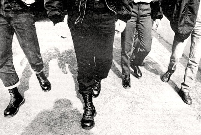 Skinheads wearing their Doc Martins