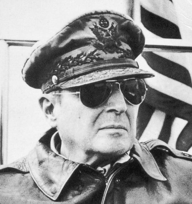 General Douglas MacArthur. "He'd invite us boys over. We'd sit there with him and watch movies, newsreels. If it was an Army/Navy game, we'd all go crazy. He would, too."