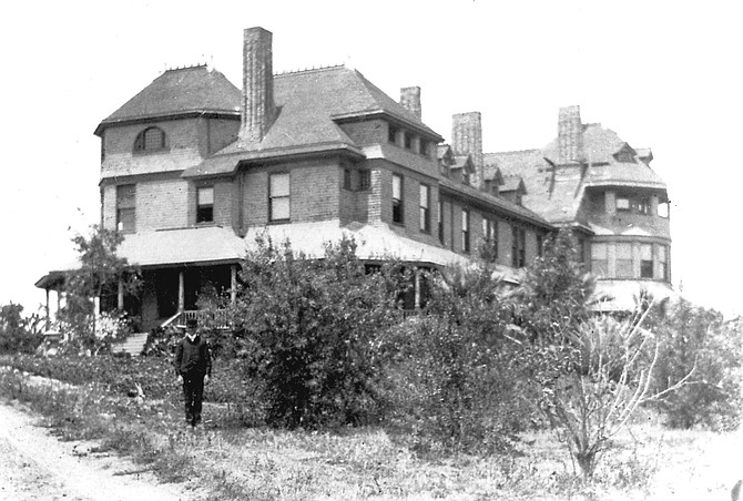 San Diego College of Arts and Letters, c. 1880s. The college's one building, refurbished, became the Hotel Balboa in 1902. In 1910, the building housed the San Diego Army and Navy Academy. "The new owners would construct Pacific Plaza, the first shopping center in Pacific Beach."