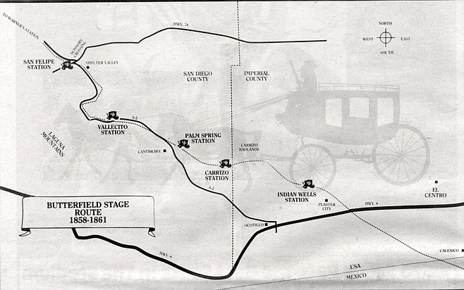 Overland Stage Route Map