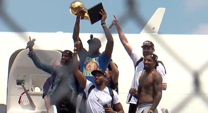 Members of the victorious 2016 Cavaliers basketball team do their best to ignore the gnawing emptiness tearing at their souls as they arrive in Cleveland following a thrilling seven-game NBA Finals against the Golden State Warriors. Most poignant is star LeBron James’ sad effort to make a golden trophy obscure the fact that his quest to bring home a championship is over and nothing remains except the terrifying prospect of repetition, with ever-diminishing returns.