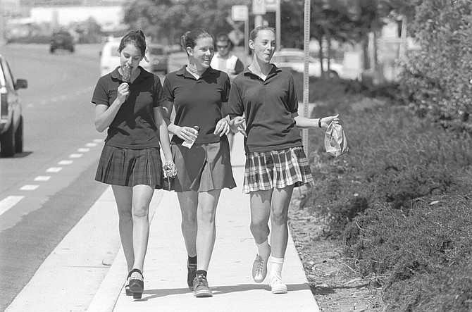 Francis Parker students walking home from school