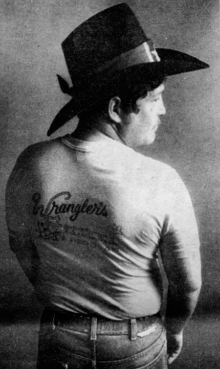 Wrangler's Roost shirt. “We say grace and we say ‘ma'am,'/If you ain't into that, we don't give a damn.”

