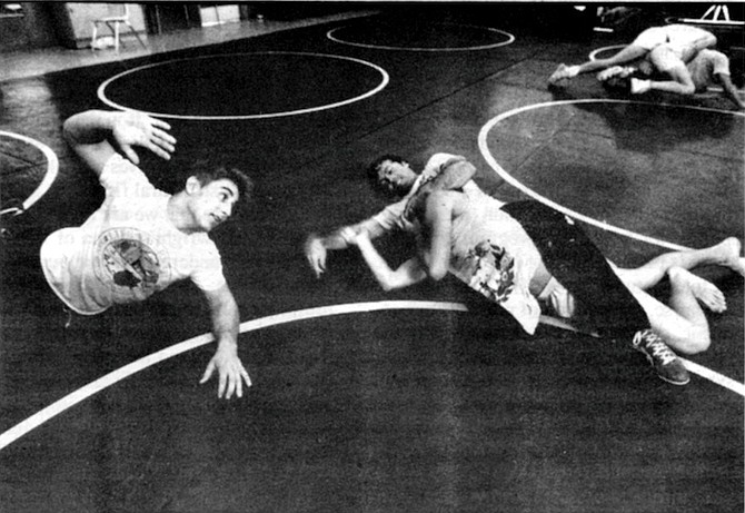 One Poway grapplerette who has a boyfriend on the team said she made the mistake of walking into the wrestling room one day when practice was in session. “Coach made everybody stop wrestling until I left.”