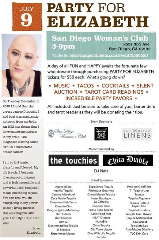 Fundraiser for Elizabeth B. at San Diego Woman's Club, July 9, 2016