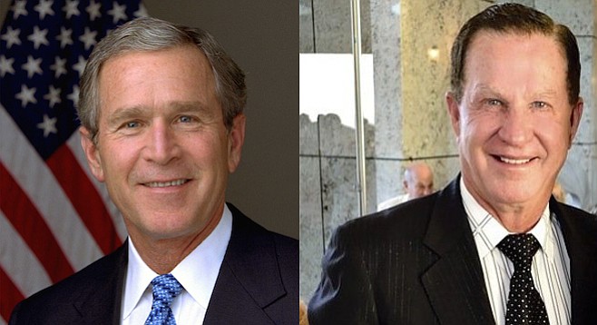 George W. Bush and former U-T owner Douglas Manchester