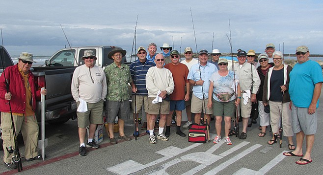 Varney (behind red tackle box) with Escondido anglers