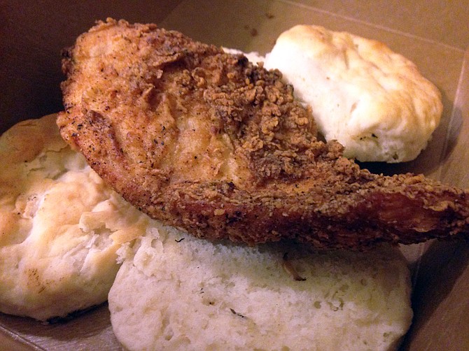 Bootlegger fried chicken and biscuits, mashed potatoes nowhere to be found