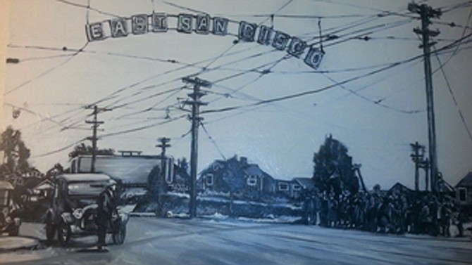 East San Diego landmark sign circa 1920s before being annexed into the city in 1925. 