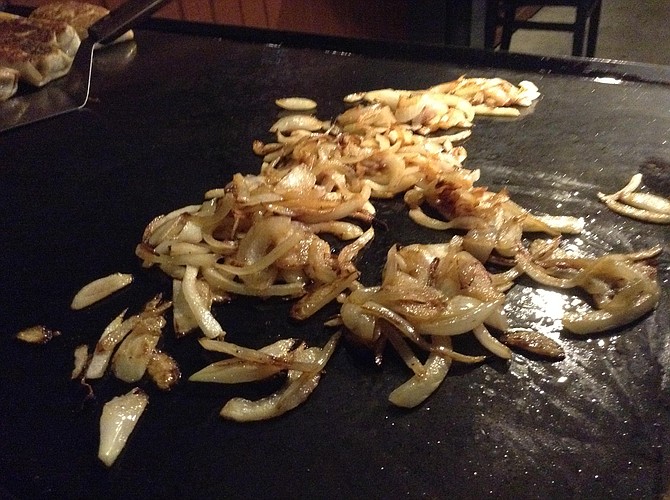 Abraham's onions being sauteed in prep for the late-night crowd