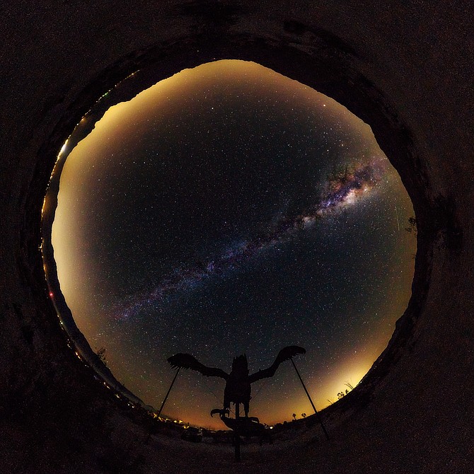 360  little planet of the milky way in anza borrego next to the eagle