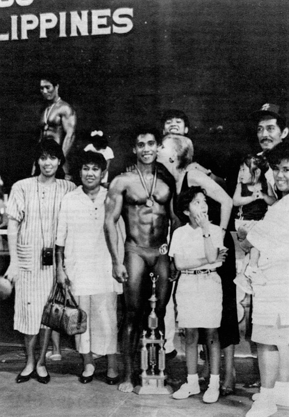Wilkening with Ulysses and his family. Hercules' brother Ulysses was Mr. Philippines 1989.
