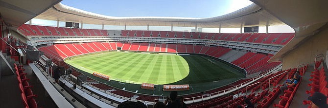A view of the amazing "Estadio Chivas" from one of the boxes