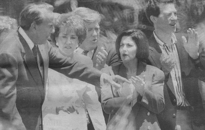 Mayor Golding with Bob and Elizabeth Dole, summer of 1996 - Image by Joe Klein