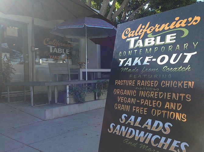 The sandwich board sign helps you find California’s Table.