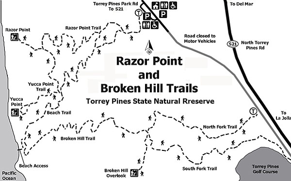 Razor Point and Broken Hill trail map