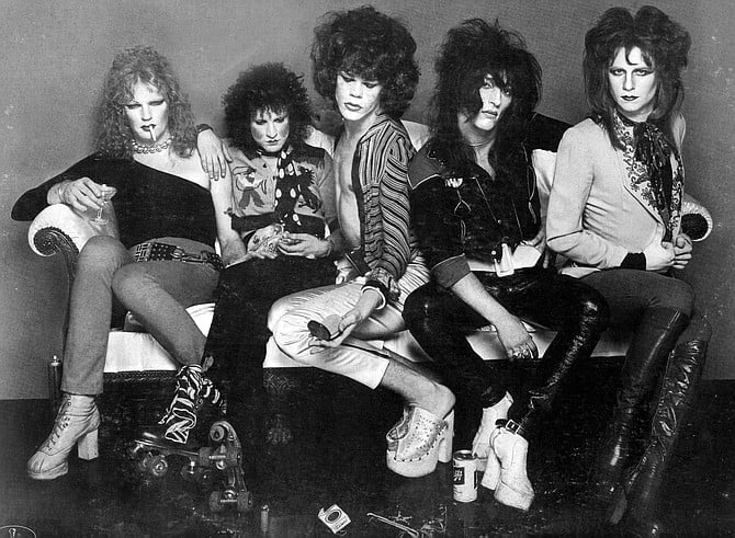 New York Dolls (Sylvain, second from left). Janet Planet asked me what I was doing in New York, and I said, “Well, I came here to see the Ramones and to check out the New York Dolls bit.” 