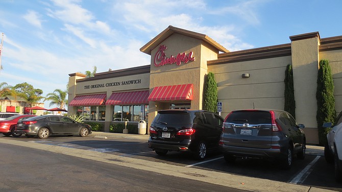 There's not enough room to do a sit-down Chick-fil-A in Clairemont like this one in Point Loma. 