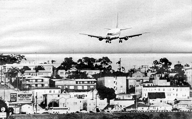 Airplane about to land