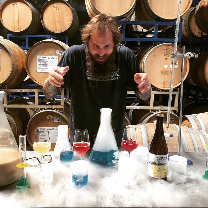 Toolbox head brewer Ehren Schmidt plays mad scientist crafting the brewery's wild and barrel aged ales.