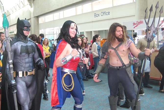 Batman, Wonder Woman and Aquaman at Comic-Con