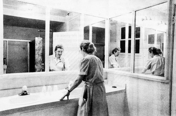 The bathroom, Suite 264. "They went back to 264. Maria refused to go inside with them. By then, the front desk had called hotel security. Maria had become hysterical."