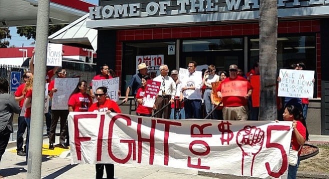 The Fight for 15 at the Home of the Whopper's front door