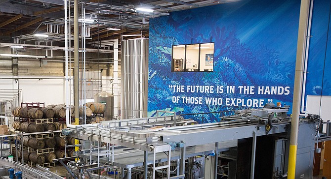 Ballast Point's Miramar brewing facility: "Future is in the hands of those who explore."