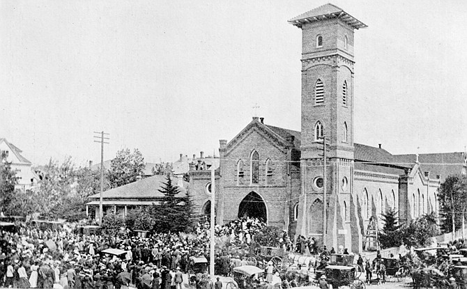 Father Ubach's funeral, St. Joseph's Church. "How great then was the sisters' joy.. .when they learned that Father Ubach was coming to the Hospital as a patient. They received him with open arms, apologies were made and pardon asked by both parties.