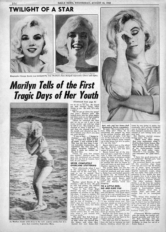 Marilyn Monroe in her own words. New York Daily News, August 14, 1962.