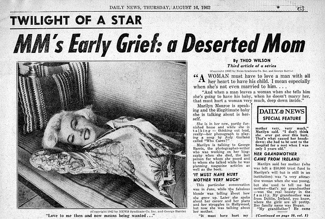 Marilyn Monroe: Twilight of a Star Pt. 1. New York Daily News, August 15, 1962.